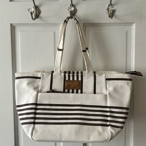 Henri Bendel White Canvas Tote